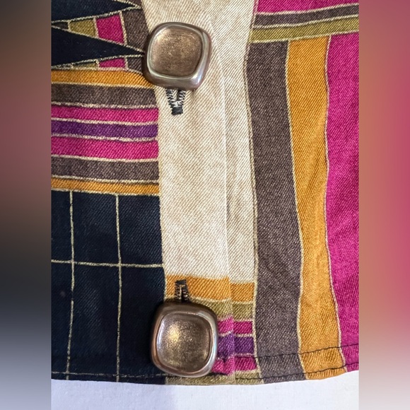 Vintage Beau Monde Cropped Bolero Jacket Geometric Print Made in USA - Picture 4 of 6